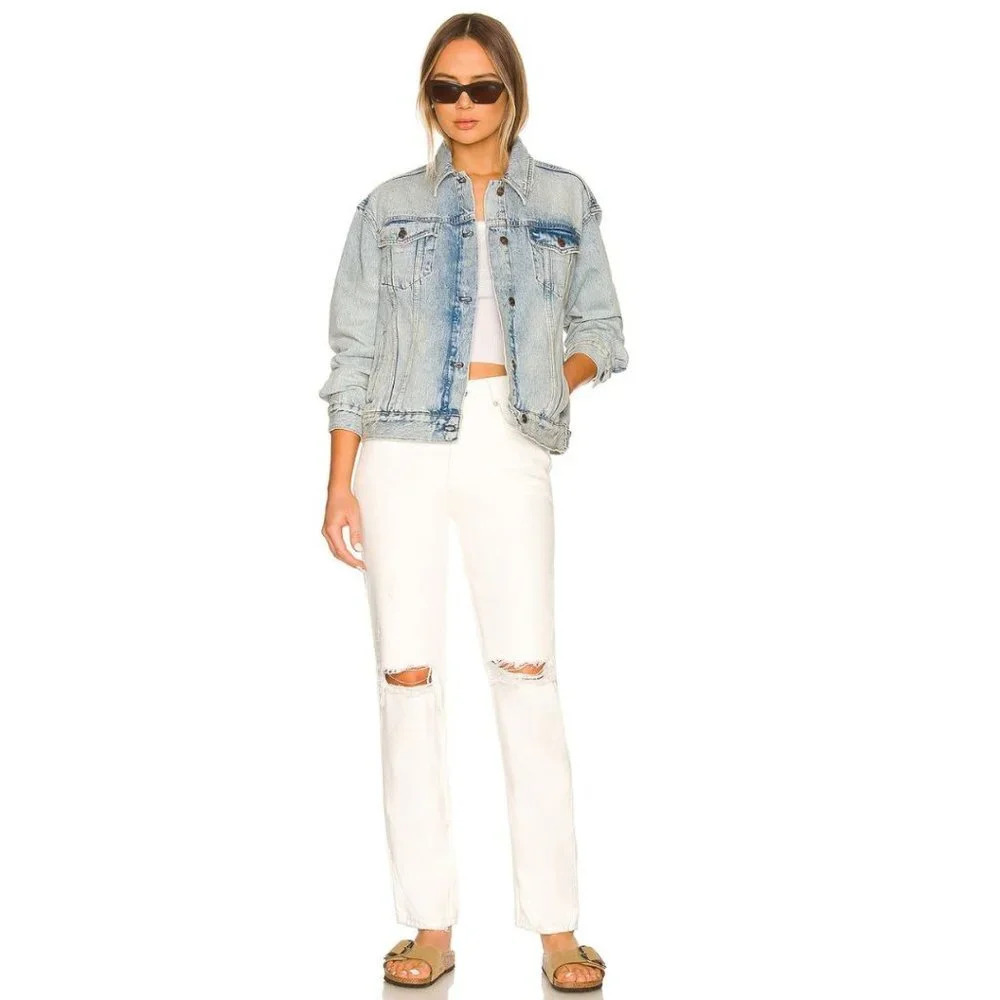 New Free People The Lasso Jean in White Lightening size 26